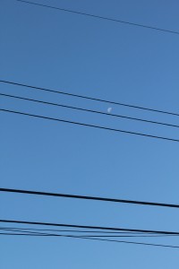 moon in electric wires