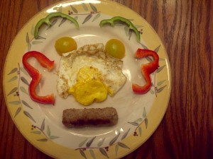 funny breakfast face