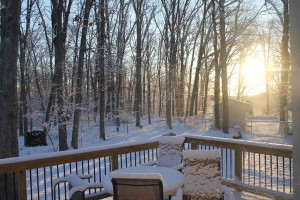 sunrise on snow