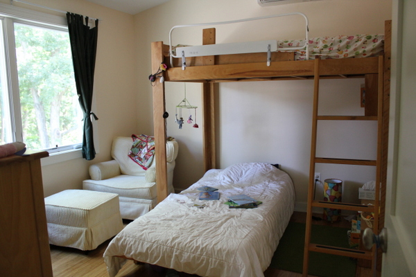 child's bedroom renovated Hardwood Artisans loft maple bed