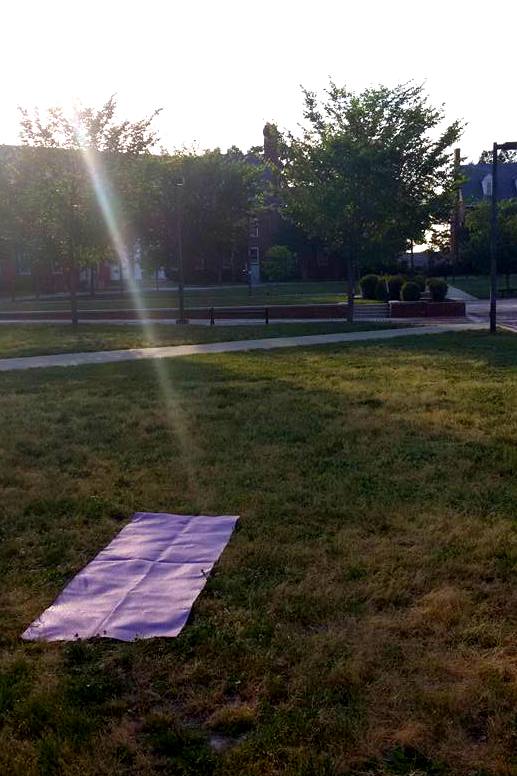 sun on yoga mat